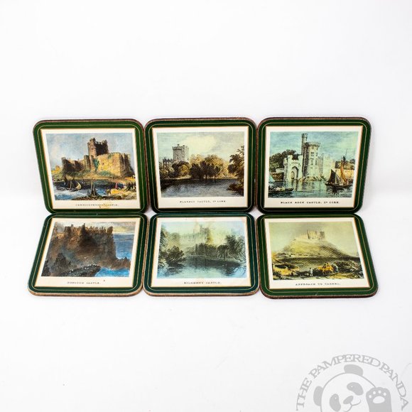 Source Unknown Kitchen 6 Vintage Souvenir Cork Backed Table Mats